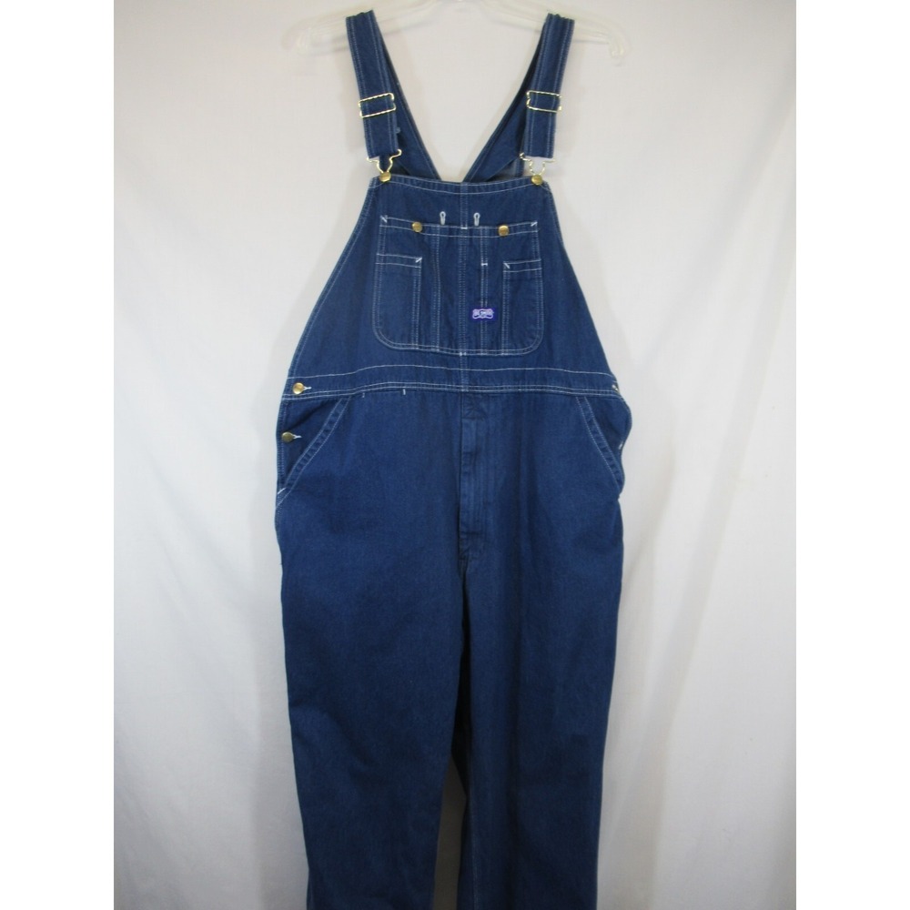Big Smith Denim Bib Overalls Men Size 42x32 Cotton Blue
